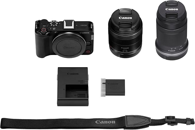 NEW Canon Digital SLR Camera EOS R50V Double Zoom Kit (RF-S14-30PZ/RF-S55-210)/Black