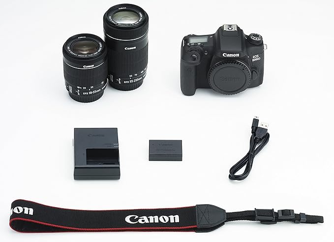 NEW Canon Digital SLR Camera EOS 8000D Double Zoom Kit with EF-S18-55mm/EF-S55-250mm EOS8000D-WKIT