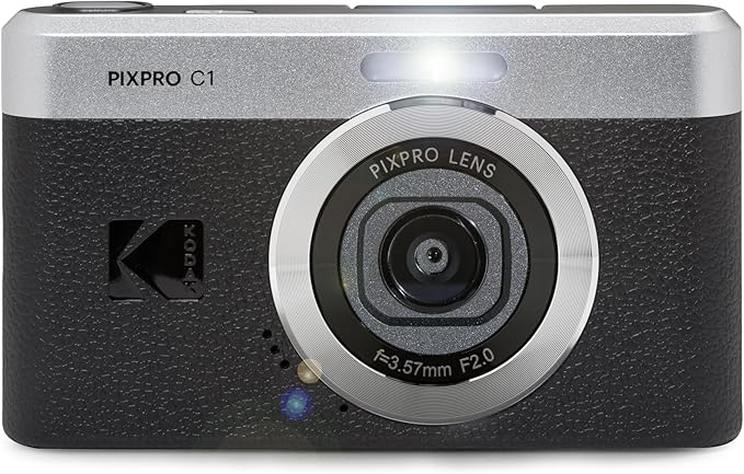 NEW KODAK Pixpro C1 – Ultra Compact Digital Camera | 13MP BSI CMOS, 4x Zoom, 2.8" LCD Screen, LED Flash, Built-in Battery – Black