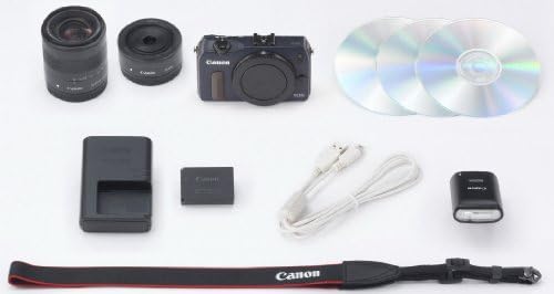 NEW Canon Mirrorless Interchangeable Lens Camera EOS M Double Lens Kit including EF-M18-55mm F3.5-5.6 IS STM/EF-M22mm F2 STM Bay Blue EOSMBL-WLK