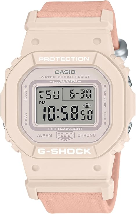 NEW [Casio] Watch G-SHOCK [Domestic genuine product] Web exclusive mid-size model FOOD TEXTILE material cross band Biomass plastic adopted GMD-S5600CT-4JF Men's Pale pink