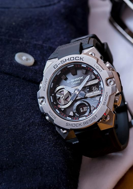 (NEW)[Casio] Wristwatch G-SHOCK [Domestic genuine product] G-STEEL Smartphone Link Carbon Core Guard Structure GST-B400-1AJF Men's Black