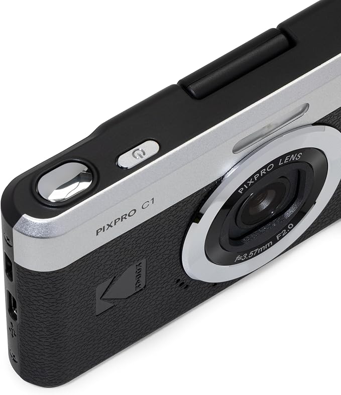 NEW KODAK Pixpro C1 – Ultra Compact Digital Camera | 13MP BSI CMOS, 4x Zoom, 2.8" LCD Screen, LED Flash, Built-in Battery – Black