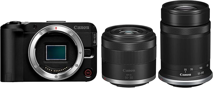 NEW Canon Digital SLR Camera EOS R50V Double Zoom Kit (RF-S14-30PZ/RF-S55-210)/Black