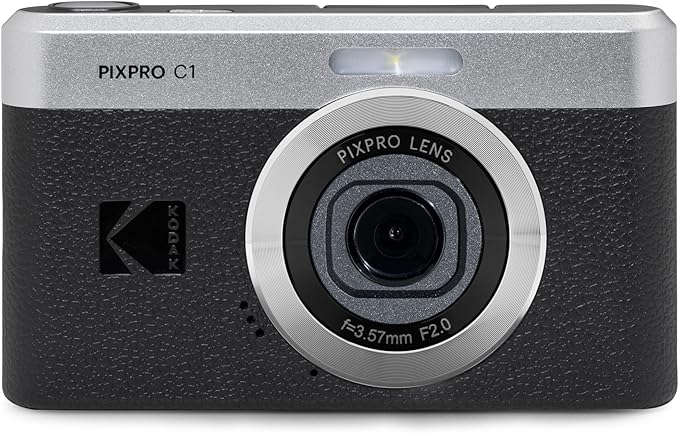 NEW KODAK Pixpro C1 – Ultra Compact Digital Camera | 13MP BSI CMOS, 4x Zoom, 2.8" LCD Screen, LED Flash, Built-in Battery – Black