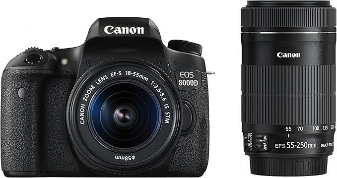 NEW Canon Digital SLR Camera EOS 8000D Double Zoom Kit with EF-S18-55mm/EF-S55-250mm EOS8000D-WKIT