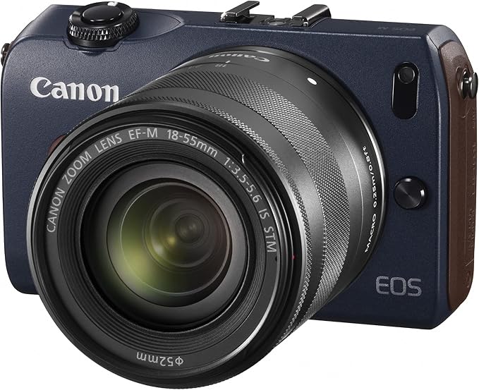 NEW Canon Mirrorless Interchangeable Lens Camera EOS M Double Lens Kit including EF-M18-55mm F3.5-5.6 IS STM/EF-M22mm F2 STM Bay Blue EOSMBL-WLK