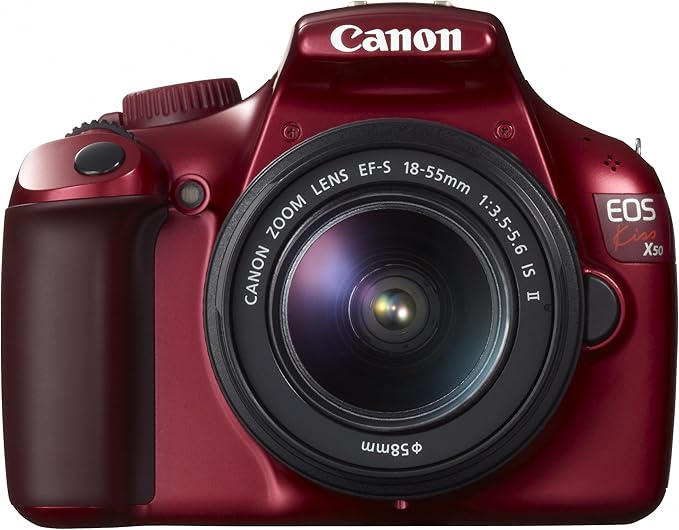NEW Canon Digital SLR Camera EOS Kiss X50 Lens Kit EF-S18-55mm IsII included, Red KISSX50RE-1855IS2LK