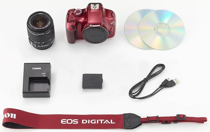 NEW Canon Digital SLR Camera EOS Kiss X50 Lens Kit EF-S18-55mm IsII included, Red KISSX50RE-1855IS2LK