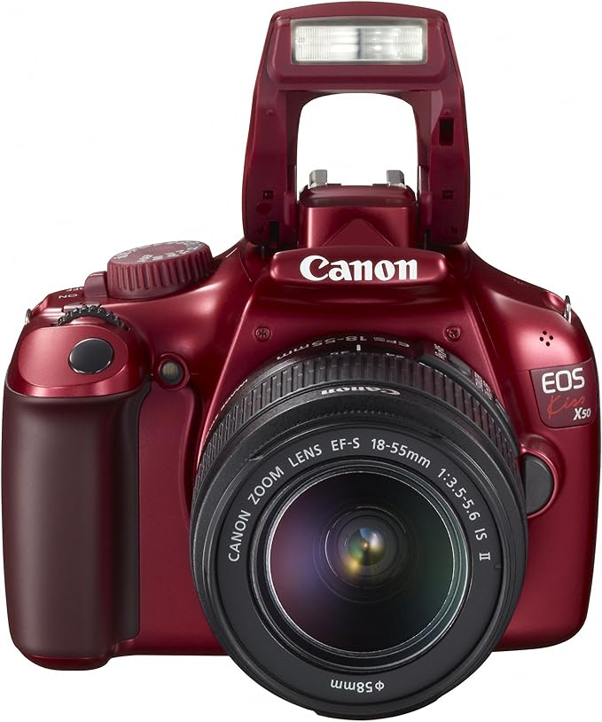 NEW Canon Digital SLR Camera EOS Kiss X50 Lens Kit EF-S18-55mm IsII included, Red KISSX50RE-1855IS2LK