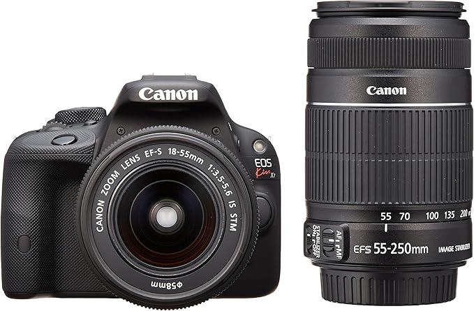 NEW Canon Digital SLR Camera EOS Kiss X7 Double Zoom Kit with EF-S18-55mm/EF-S55-250mm Lenses KISSX7-WKIT